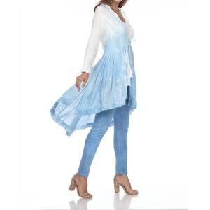 NEW ONE ESSENCE victoria pleated cotton duster in indigo plant dye